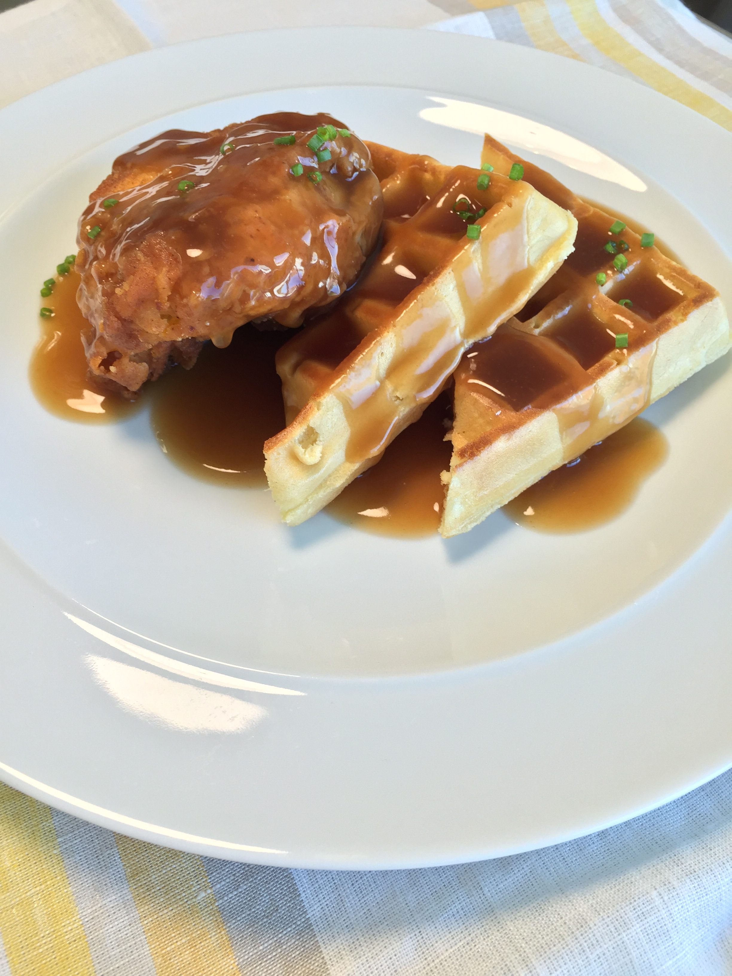 Waffles and southern fried chicken