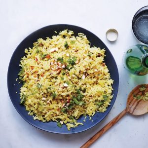 Vegan spiced jasmine rice pilaf